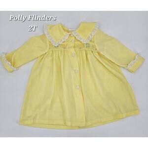 Vintage Cottagecore Prarie Polly Flinders Hand-Smocked Dress